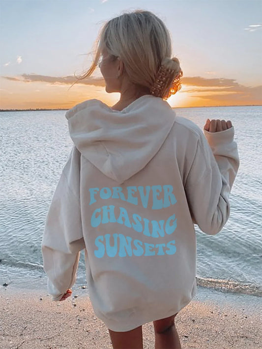 Double Hooded Letter Print Sweatshirt
