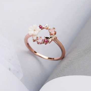 Butterfly and flower ring