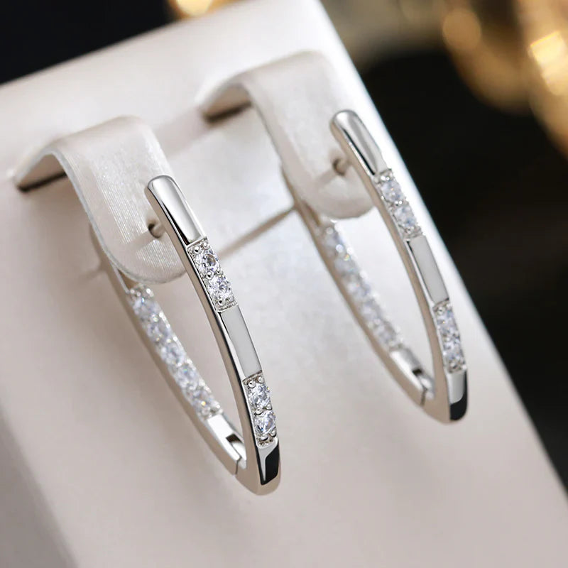 Elegant zirconia drop earrings