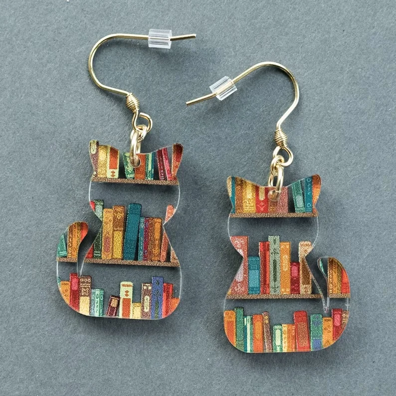 Playful and vibrant cat earrings