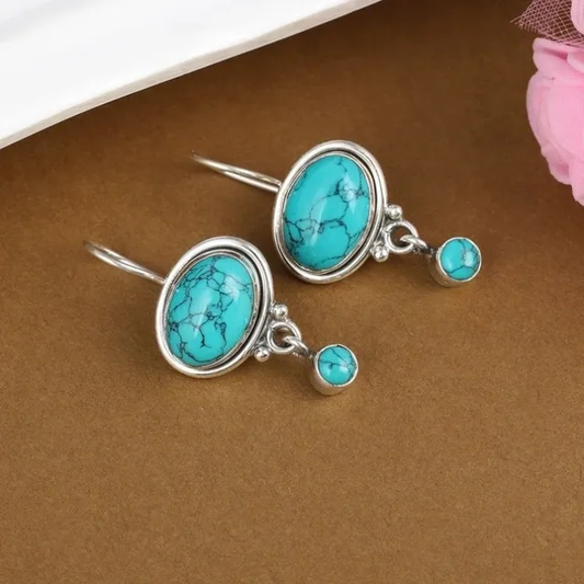 Turquoise Stone Vintage Nature Earrings
