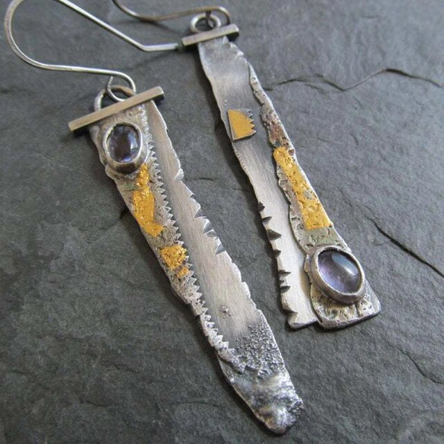 Vintage saw earrings