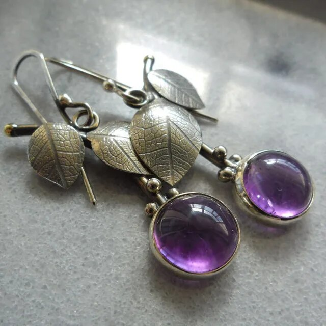 Vintage violet crystal earrings