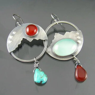 Vintage red turquoise stone earrings