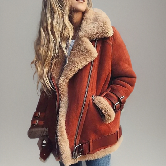 Leather Buckle Stylish Detail Jacket