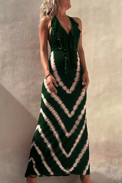 Sleeveless Maxi Dress with V-neckline in Breathable Luxury Fabric