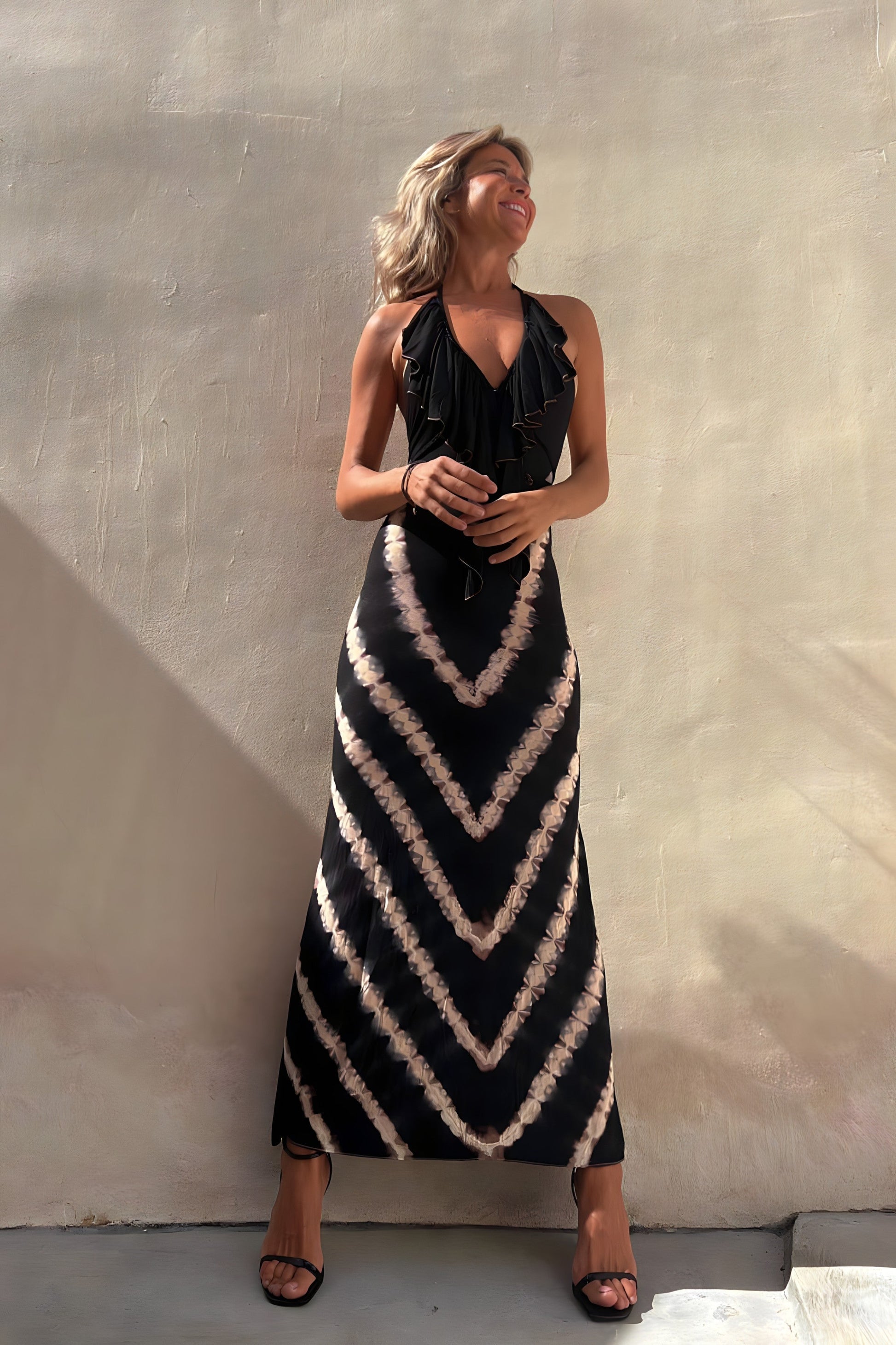 Breathable Luxury Fabric Sleeveless Maxi Dress