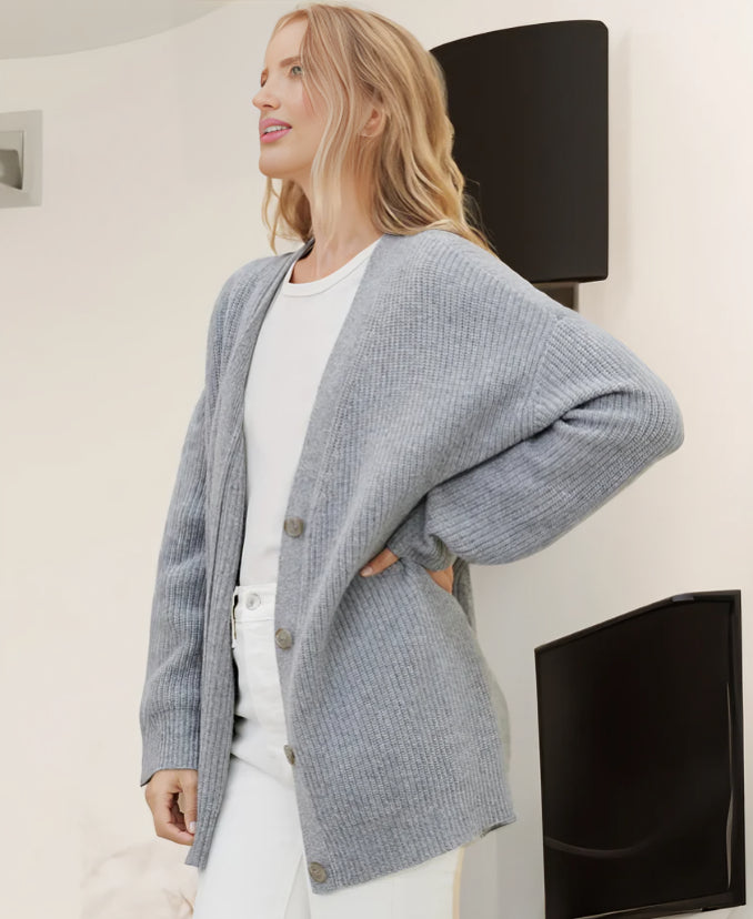 Women's v neck slim knitted cardigan