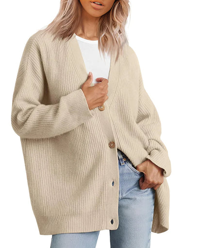Women's v neck slim knitted cardigan