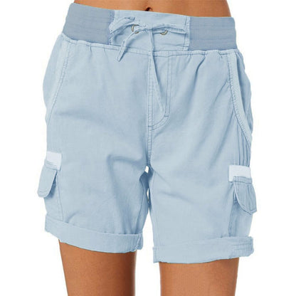 Women’s Cargo Shorts – Relaxed Fit – Stretch Waistband – Breathable Blend – Utility Pockets