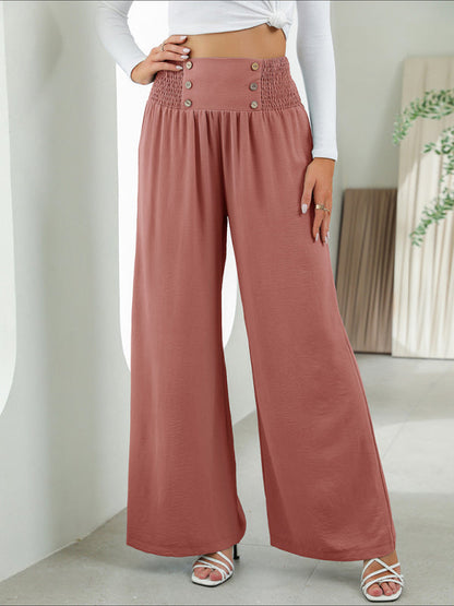 Janina - woven high waist wide leg pants