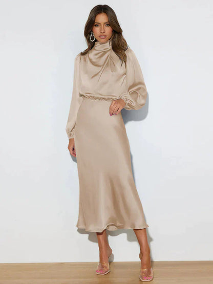 Women's elegant party dresses with long sleeves