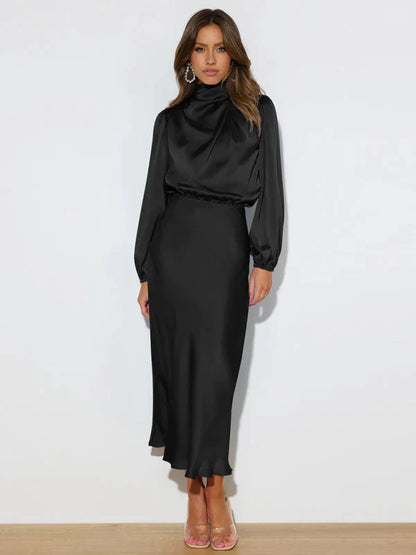 Women's elegant party dresses with long sleeves