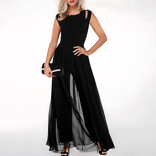 Flowy Cut-Out Wide-Leg Jumpsuit
