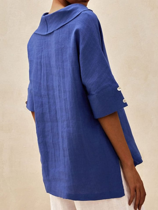 Relaxed Loose Tunic Top - Casual Half Sleeve Blouse