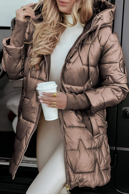 Quilted Insulated Relaxed Fit Puffer Coat 