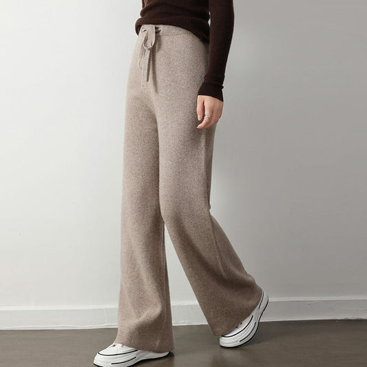 Ribbed Texture Relaxed Fit Knit Pants 