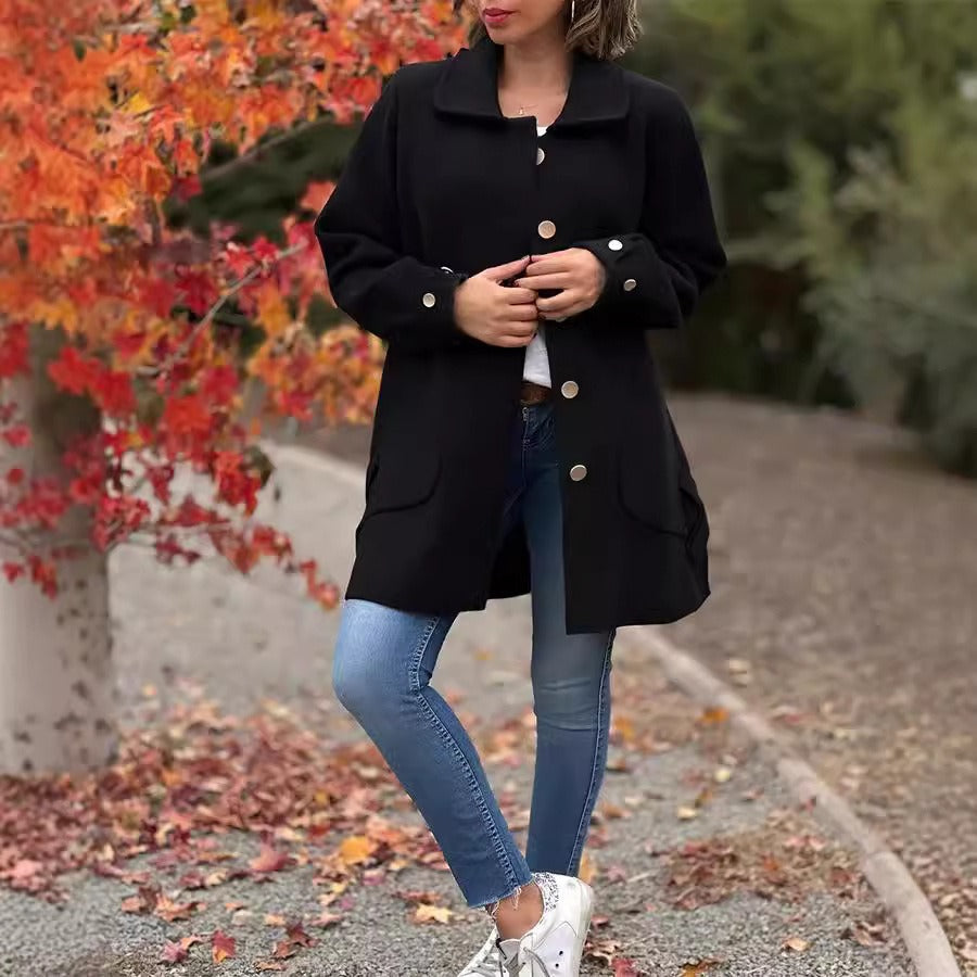 Relaxed Fit Wool Feel Long Coat 