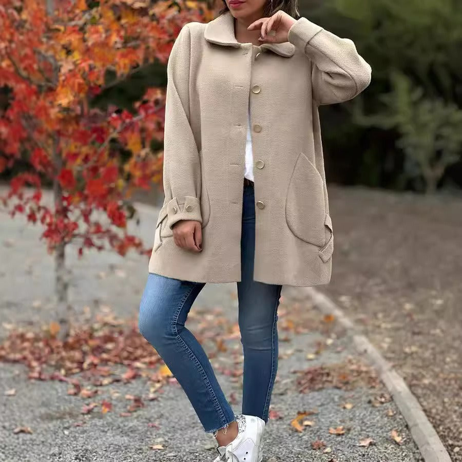 Relaxed Fit Wool Feel Long Coat 