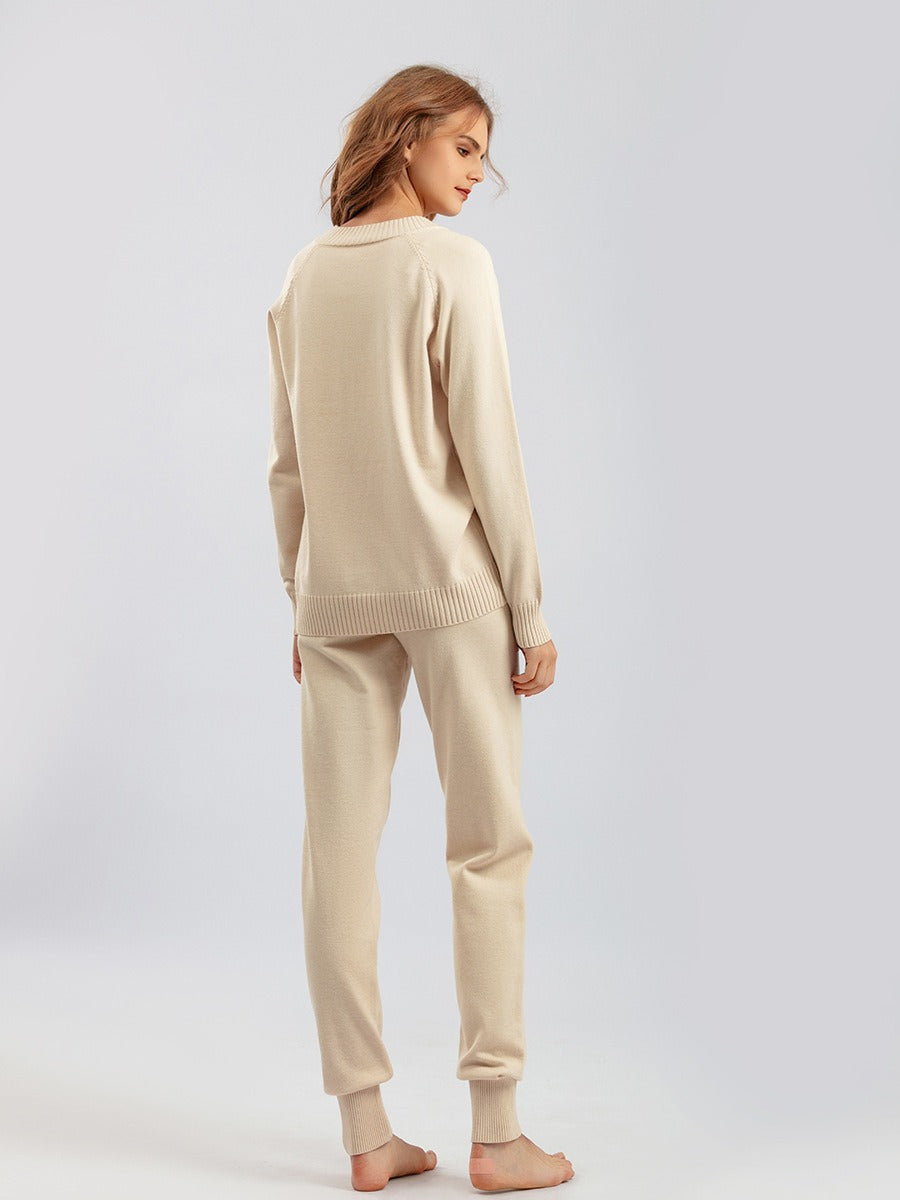 Ribbed Relaxed Fit Two-Piece Lounge Set 