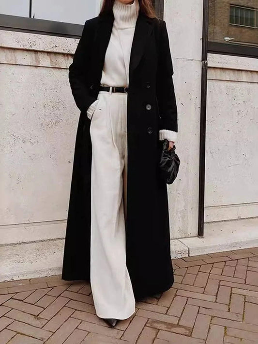 Wool Blend Oversized Longline Coat 