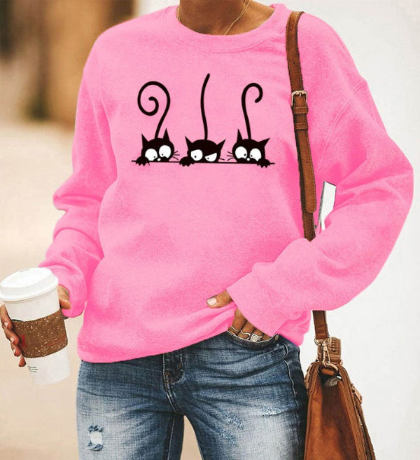 Oversized Cotton Blend Graphic Print Sweatshirt 