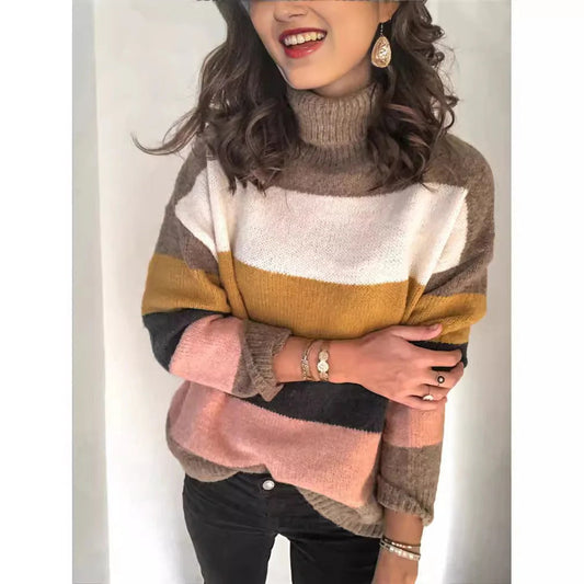 Wool Knit Relaxed Fit Striped Sweater 
