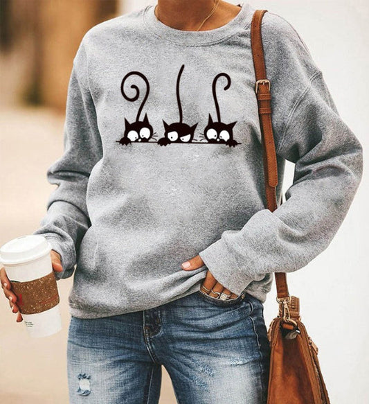 Oversized Cotton Blend Graphic Print Sweatshirt 