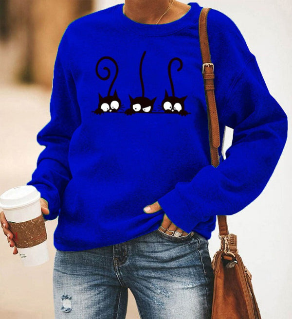 Oversized Cotton Blend Graphic Print Sweatshirt 