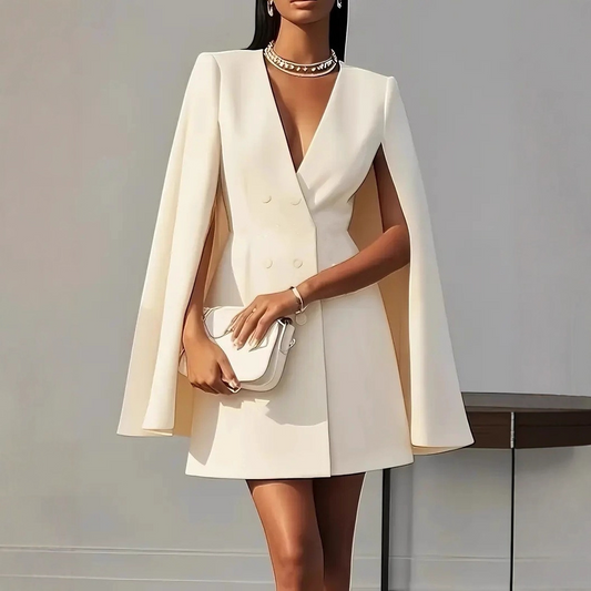 Satin Finish Double-Breasted Mini Dress 