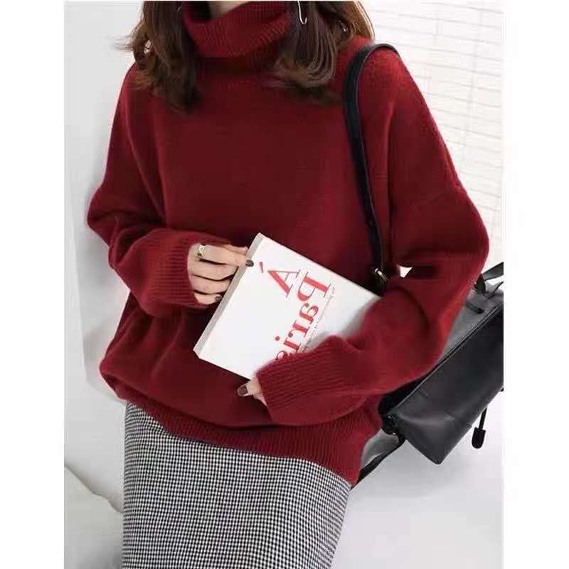 Oversized Knit Fit Turtleneck Sweatshirt 