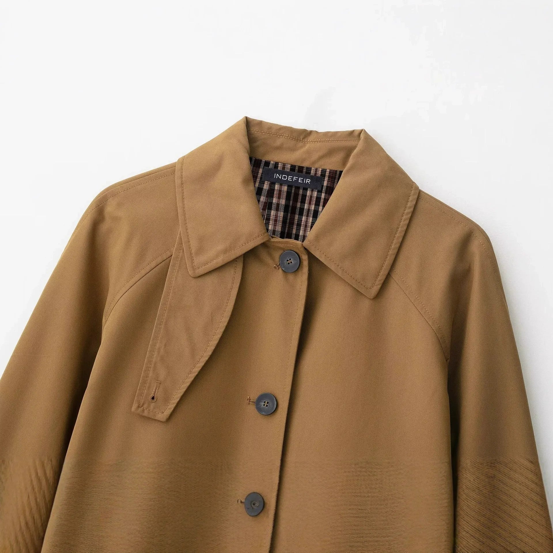 Cotton Blend Loose Fit Trench Coat