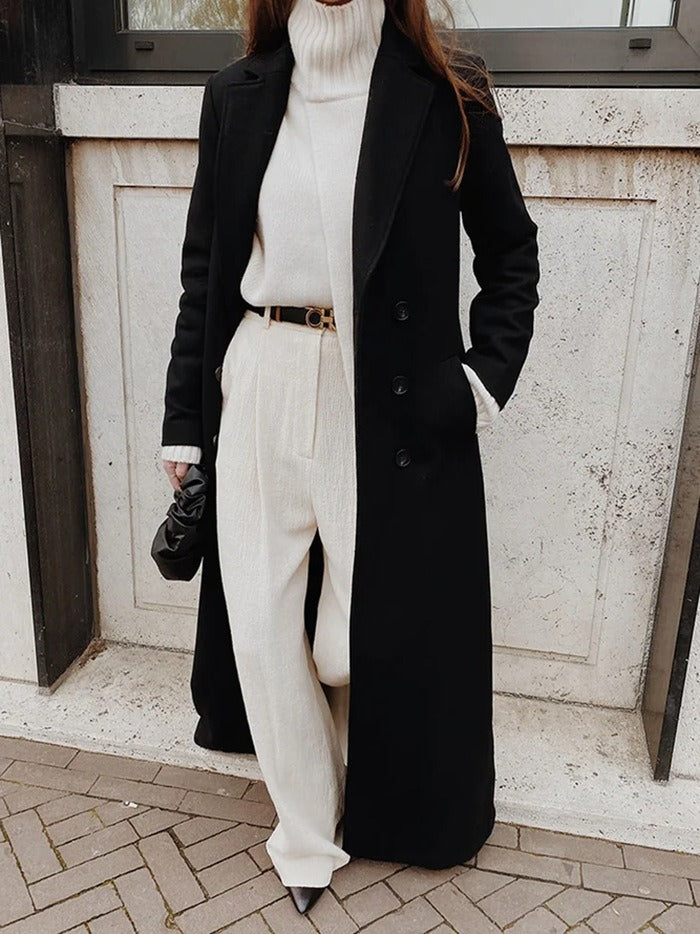 Women’s Coat - Wool - Notched Lapel - Full Length