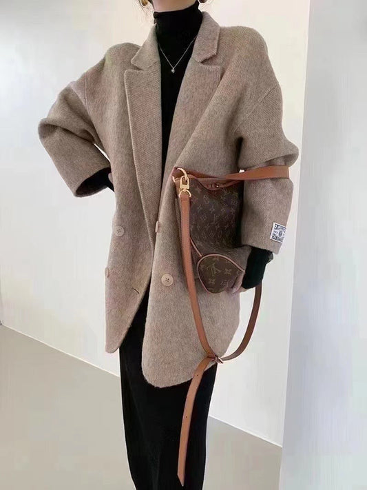 Oversized Wool Double-Breasted Coat 