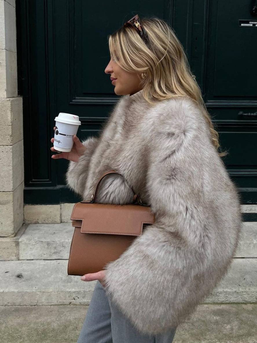 Faux Fur Cropped Fit Coat