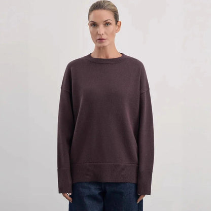 Women’s Pullover Sweater – Relaxed Fit – Soft Knit – High Neck – Long Sleeve Ribbed Trim