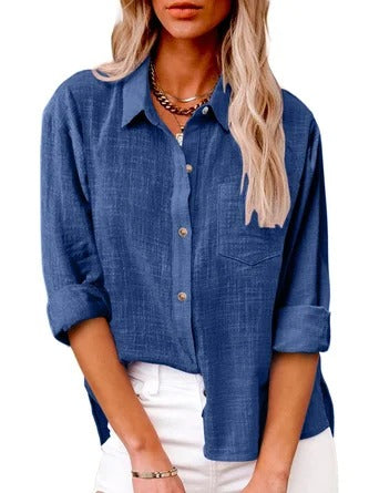 Relaxed Fit Natural Fibers Long Sleeve Shirt 