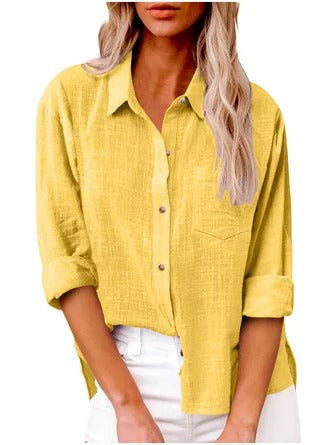Relaxed Fit Natural Fibers Long Sleeve Shirt 