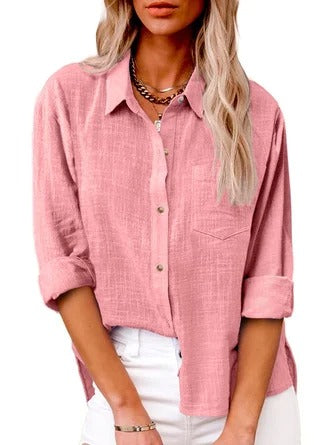 Relaxed Fit Natural Fibers Long Sleeve Shirt 