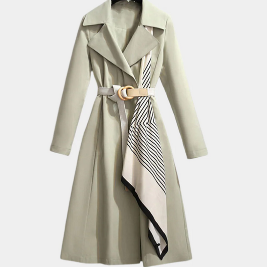Belted Tailored Fit Cotton Blend Trench Coat 