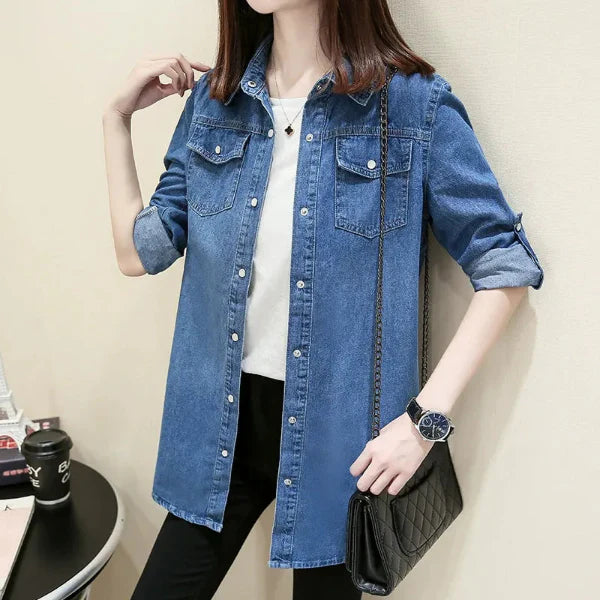 Slim Fit Denim Button Front Shirt 