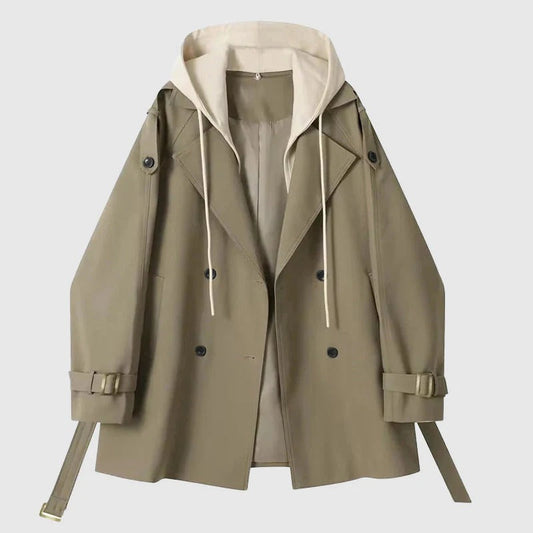 Oversized Belted Cotton Trench Coat 
