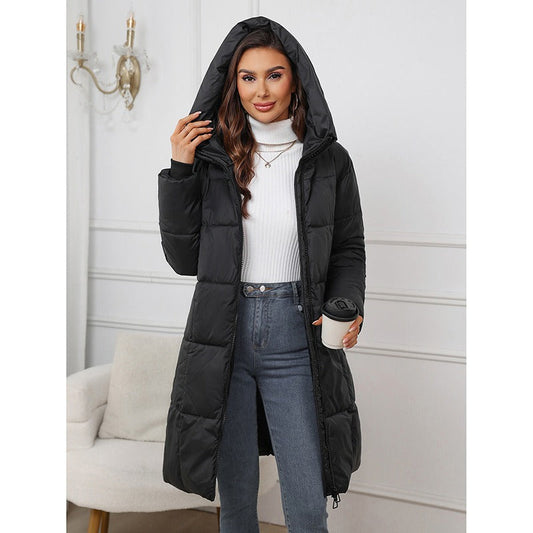 Quilted Insulated Slim Fit Hooded Coat 