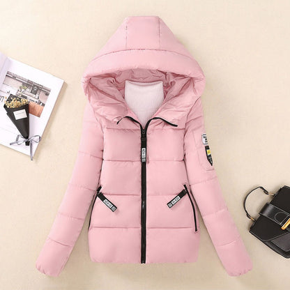 Women’s Quilted Padded Coat – Relaxed Fit – Hooded – Water-Resistant – Zip Pockets