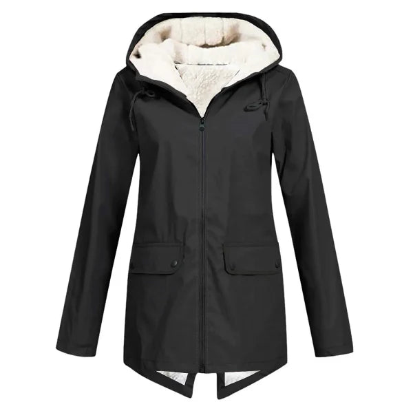 Waterproof Fleece Lined Hooded Trench Coat 