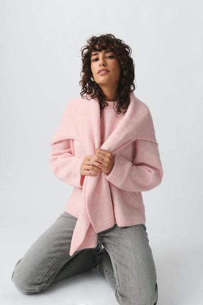 Women’s Pullover Sweater – Oversized Fit – Soft Wool Feel – Ribbed Hem and Cuffs