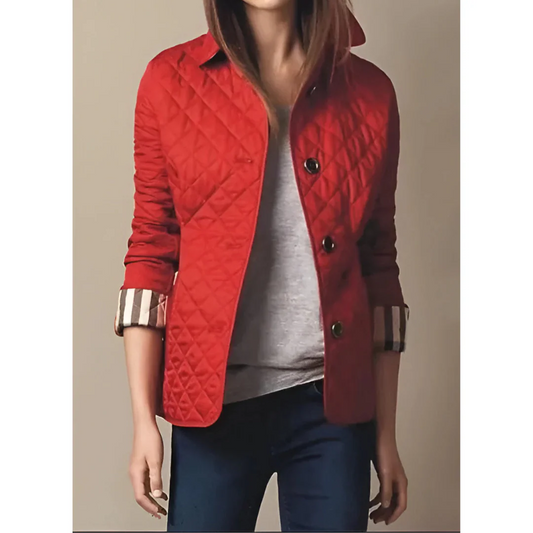 Quilted Diamond Pattern Tailored Fit Jacket 