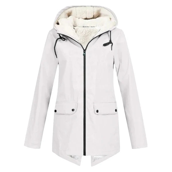 Waterproof Fleece Lined Hooded Trench Coat 