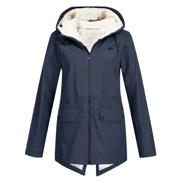 Waterproof Fleece Lined Hooded Trench Coat 