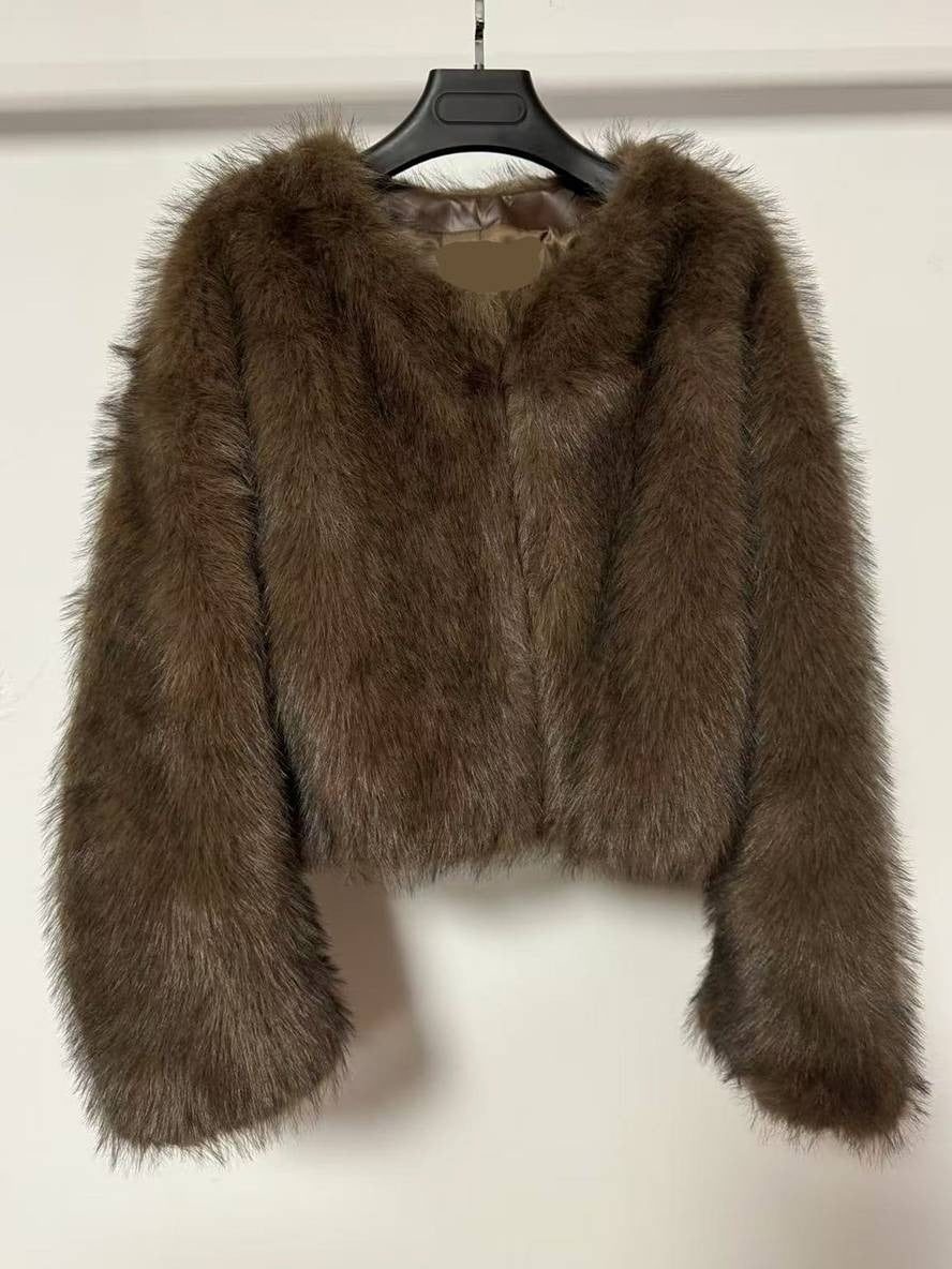 Faux Fur Cropped Fit Coat